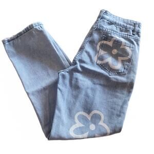 Jeans Floral Print Baggy Hi-rise Denim  Jeans Sz M (29" waist)